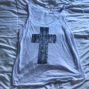 White cross tank top